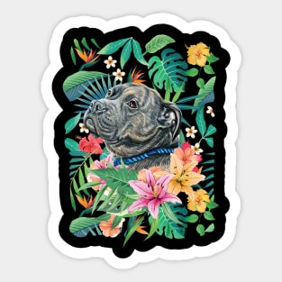 Tropical Brindle Pit Bull Pitbull Sticker